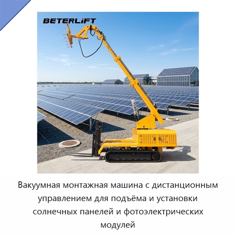Вакуумная монтажная машина с дистанционным управлением для подъёма и установки солнечных панелей и фотоэлектрических модулей