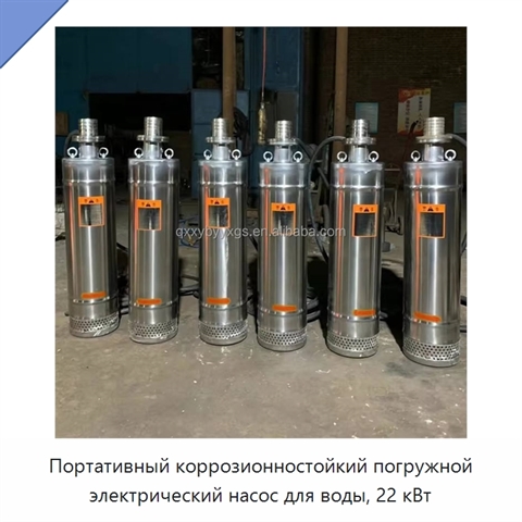 Портативный коррозионностойкий погружной электрический насос для воды, 22 кВт