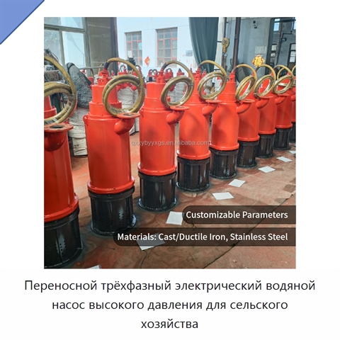 Переносной трёхфазный электрический водяной насос высокого давления для сельского хозяйства