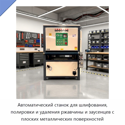 Автоматический станок для шлифования, полировки и удаления ржавчины и заусенцев с плоских металлических поверхностей