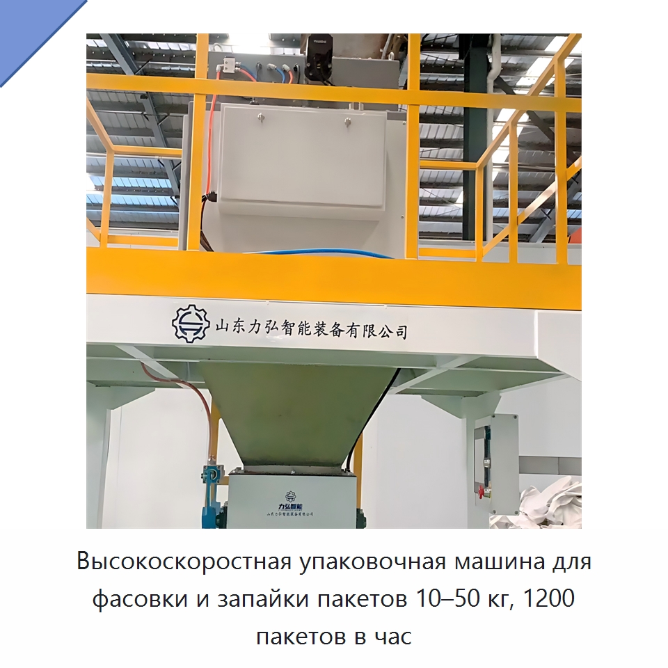 Высокоскоростная упаковочная машина для фасовки и запайки пакетов 10–50 кг, 1200 пакетов в час — Многофункциональные упаковочные машины