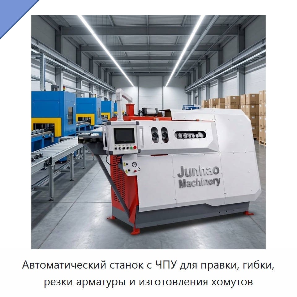 Автоматический станок с ЧПУ для правки, гибки, резки арматуры и изготовления хомутов — Гибочные станки