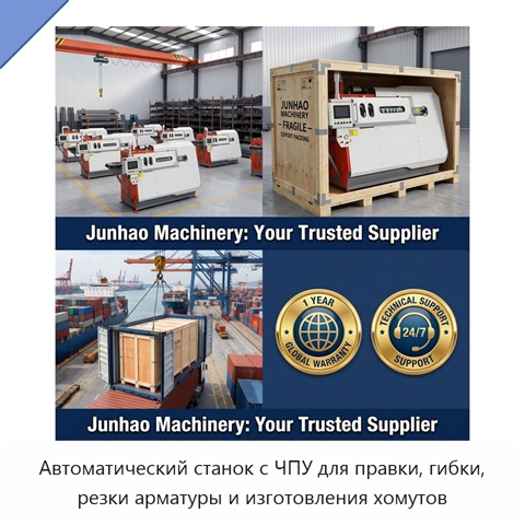 Автоматический станок с ЧПУ для правки, гибки, резки арматуры и изготовления хомутов