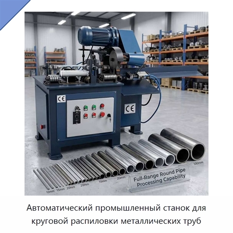 Автоматический промышленный станок для круговой распиловки металлических труб