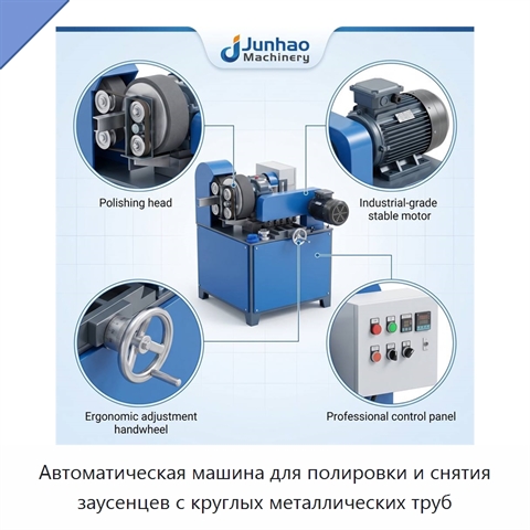 Автоматическая машина для полировки и снятия заусенцев с круглых металлических труб