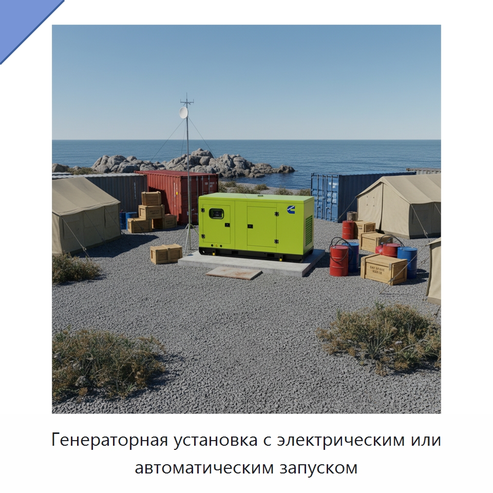 Генераторная установка с электрическим или автоматическим запуском — Дизельные генераторы