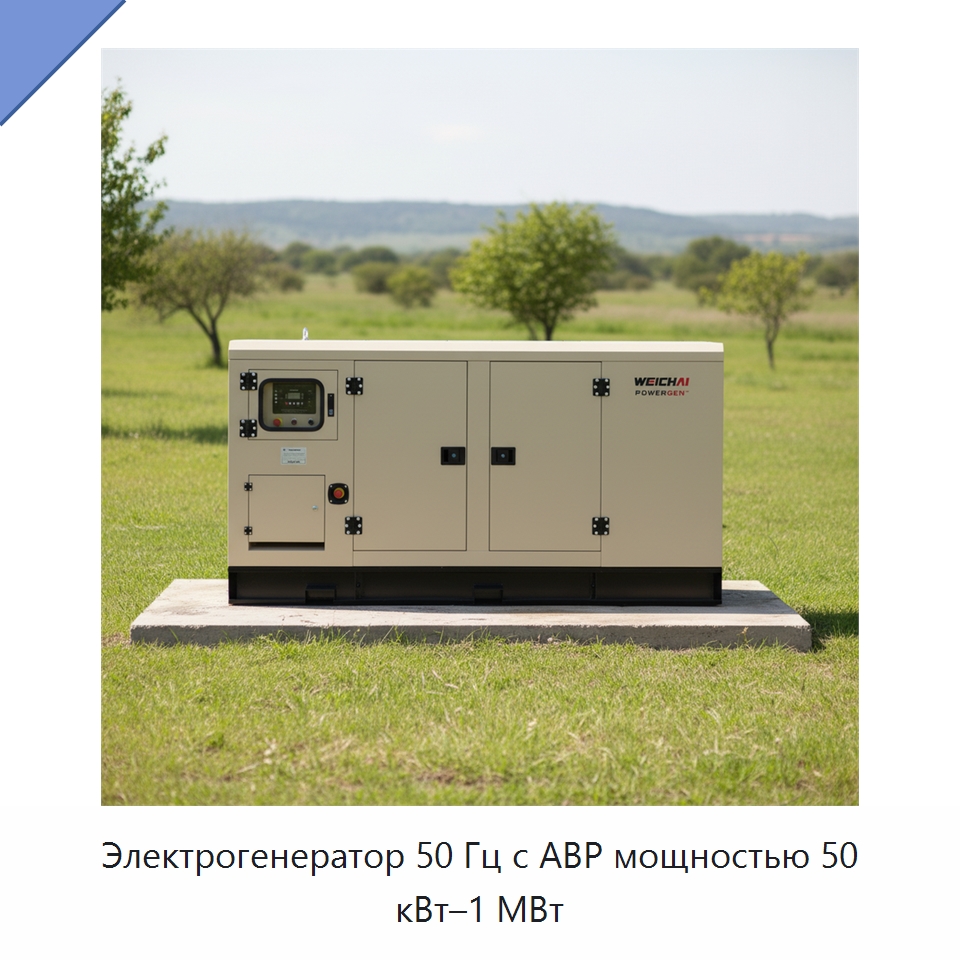 Электрогенератор 50 Гц с АВР мощностью 50 кВт–1 МВт — Дизельные генераторы