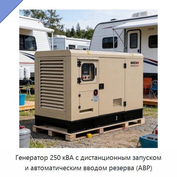 Генератор 250 кВА с дистанционным запуском и автоматическим вводом резерва (АВР) — Дизельные генераторы