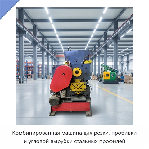 Комбинированная машина для резки, пробивки и угловой вырубки стальных профилей