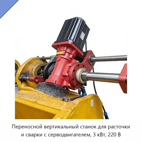 Переносной вертикальный станок для расточки и сварки с серводвигателем, 3 кВт, 220 В