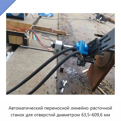 Автоматический переносной линейно-расточной станок для отверстий диаметром 63,5–609,6 мм