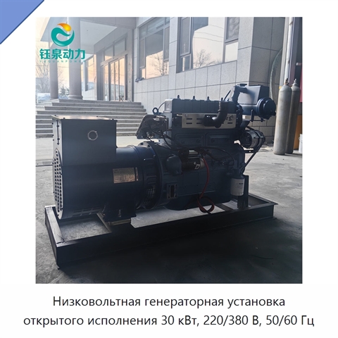Низковольтная генераторная установка открытого исполнения 30 кВт, 220/380 В, 50/60 Гц