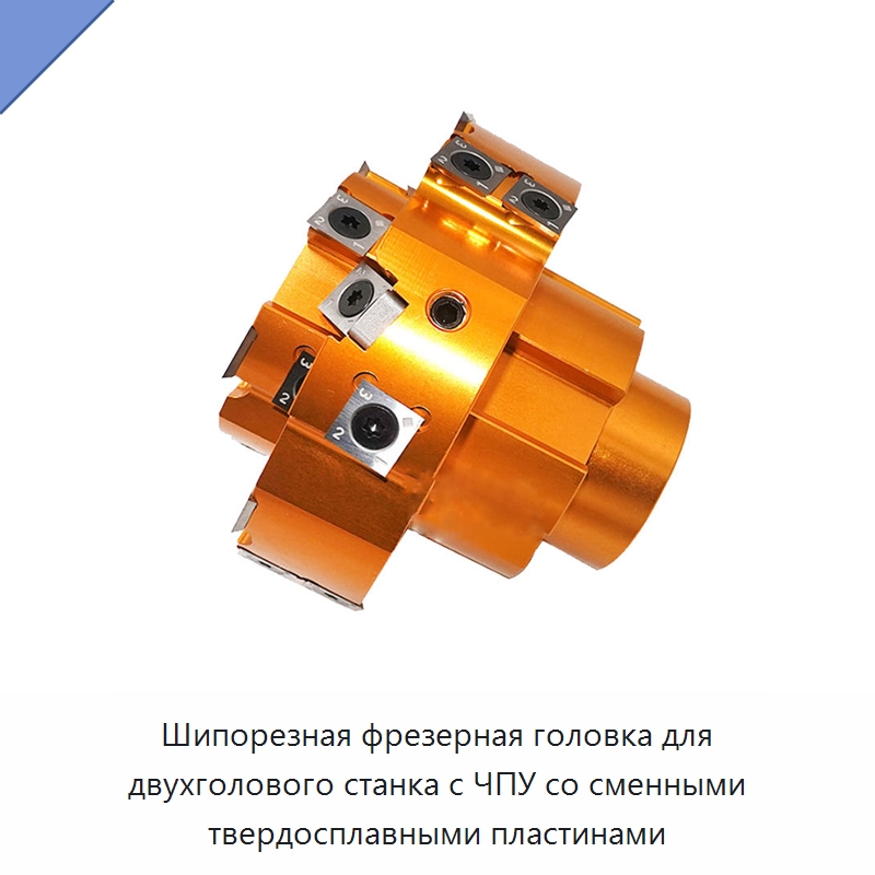 Шипорезная фрезерная головка для двухголового станка с ЧПУ со сменными твердосплавными пластинами — Комплектующие для деревообрабатывающего оборудования