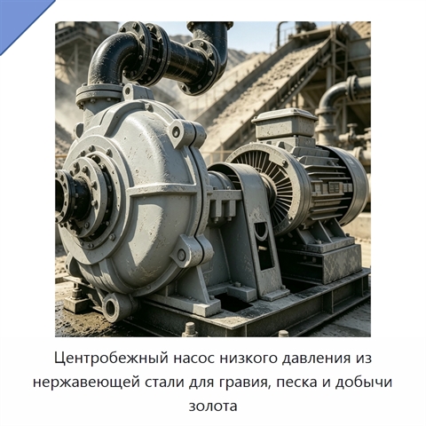 Центробежный насос низкого давления из нержавеющей стали для гравия, песка и добычи золота