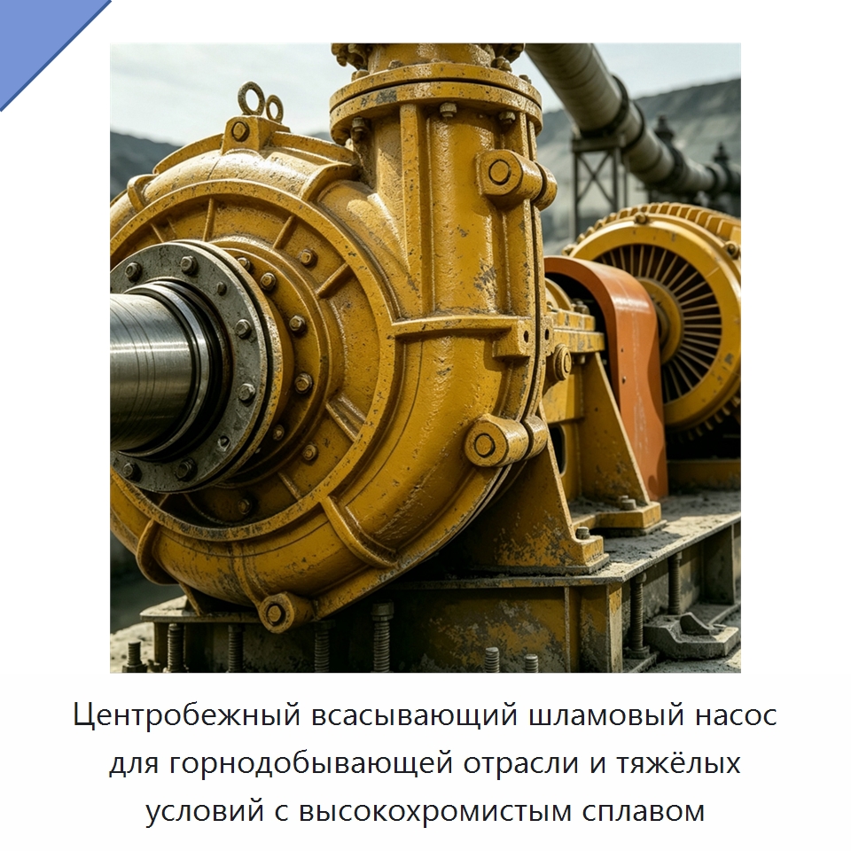 Центробежный всасывающий шламовый насос для горнодобывающей отрасли и тяжёлых условий с высокохромистым сплавом — Насосы