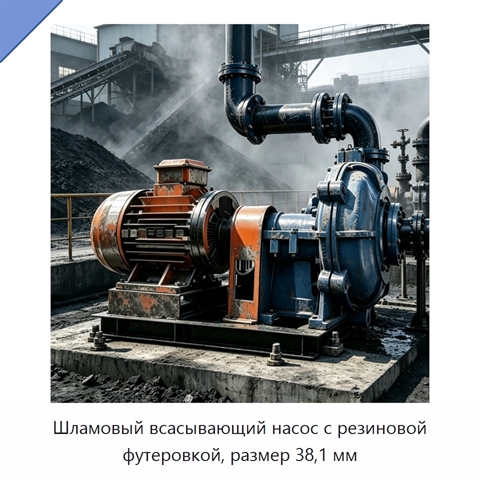 Шламовый всасывающий насос с резиновой футеровкой, размер 38,1 мм