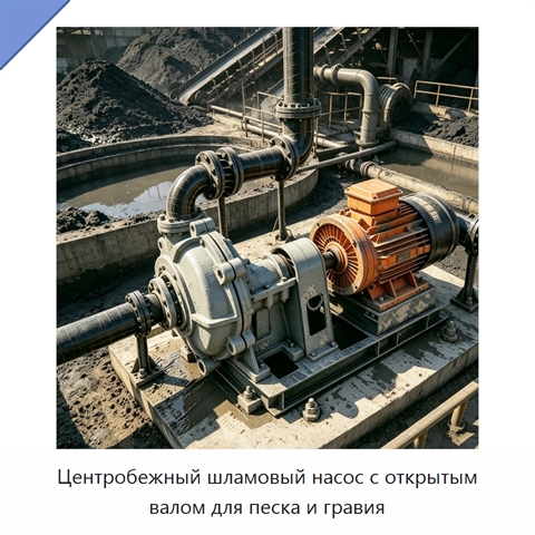 Центробежный шламовый насос с открытым валом для песка и гравия