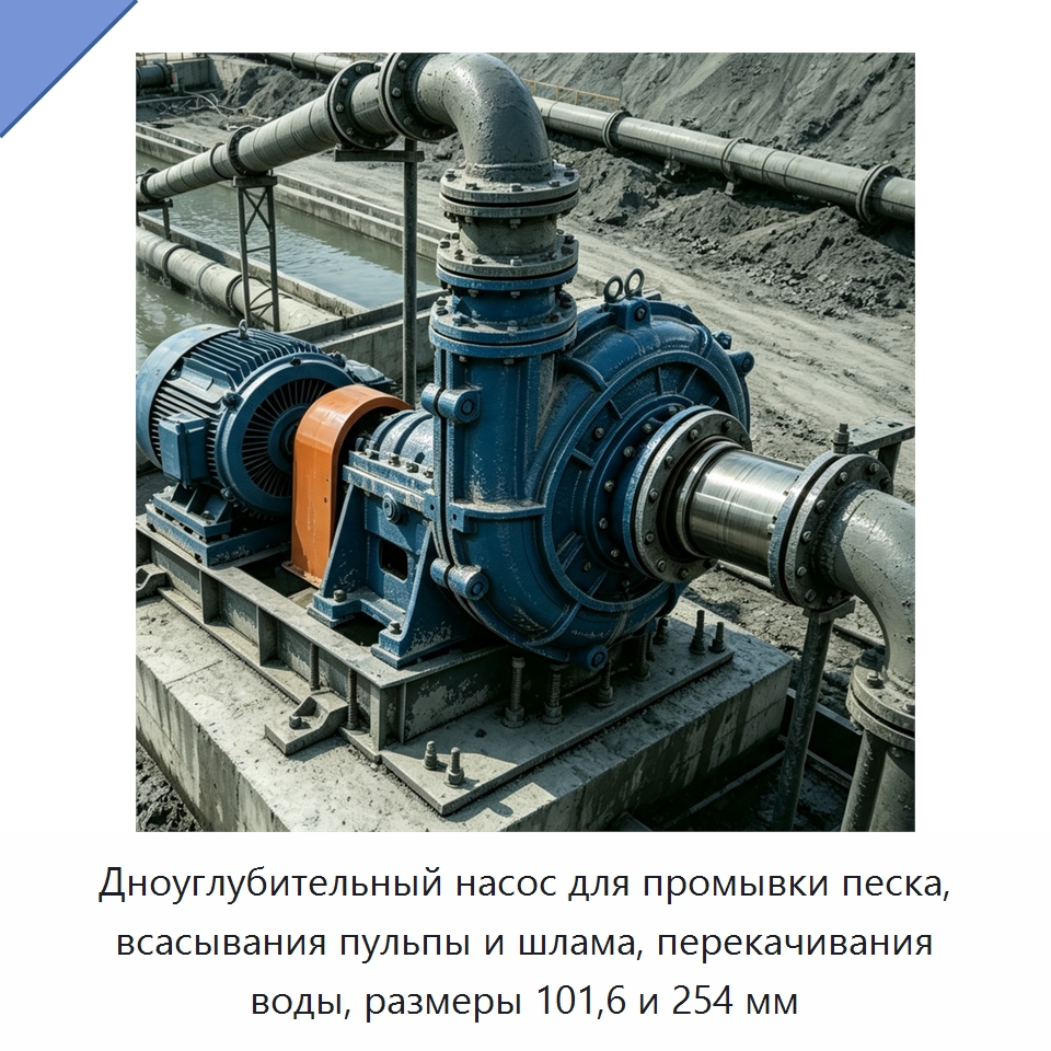Дноуглубительный насос для промывки песка, всасывания пульпы и шлама, перекачивания воды, размеры 101,6 и 254 мм — Насосы