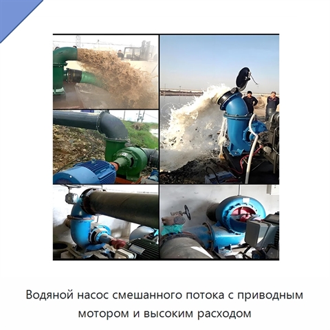 Водяной насос смешанного потока с приводным мотором и высоким расходом