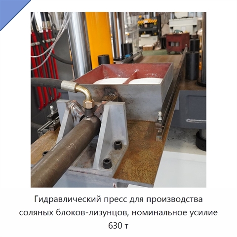 Гидравлический пресс для производства соляных блоков-лизунцов, номинальное усилие 630 т