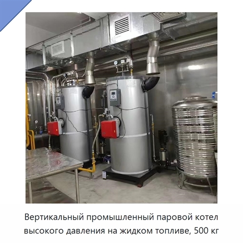 Вертикальный промышленный паровой котел высокого давления на жидком топливе, 500 кг