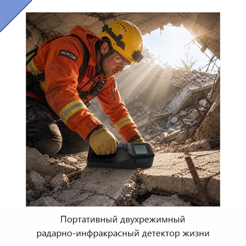 Портативный двухрежимный радарно-инфракрасный детектор жизни