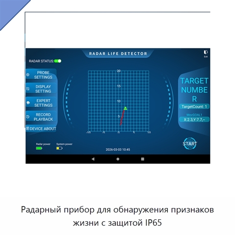 Радарный прибор для обнаружения признаков жизни с защитой IP65