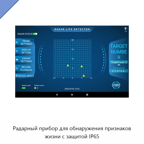 Радарный прибор для обнаружения признаков жизни с защитой IP65
