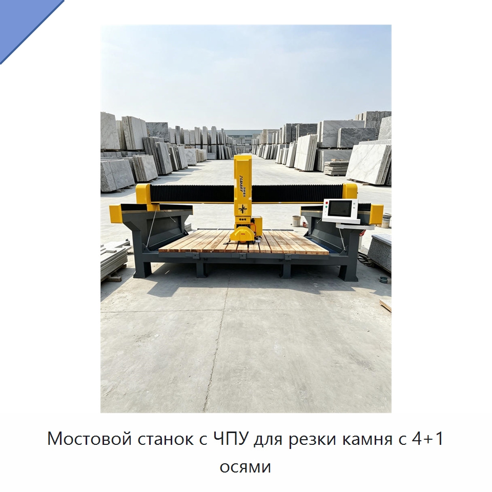 Мостовой станок с ЧПУ для резки камня с 4+1 осями — Оборудование для обработки камня