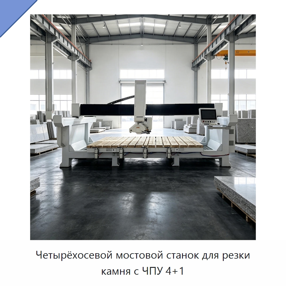 Четырёхосевой мостовой станок для резки камня с ЧПУ 4+1 — Оборудование для обработки камня