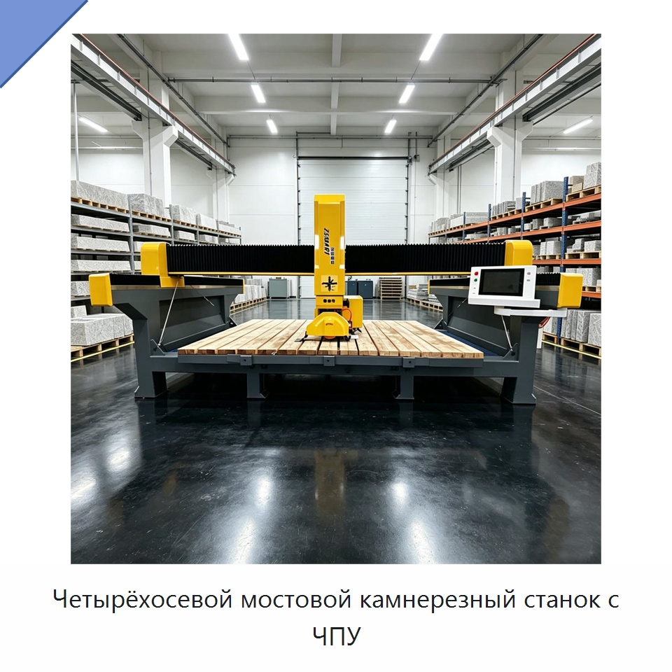 Четырёхосевой мостовой камнерезный станок с ЧПУ — Оборудование для обработки камня
