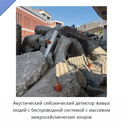 Акустический сейсмический детектор живых людей с беспроводной системой с массивом микросейсмических зондов