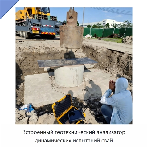 Встроенный геотехнический анализатор динамических испытаний свай