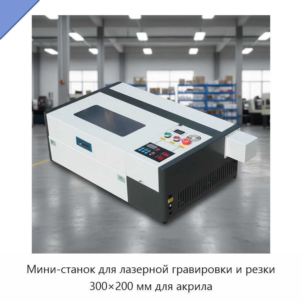 Мини-станок для лазерной гравировки и резки 300×200 мм для акрила — Лазерные гравировальные станки