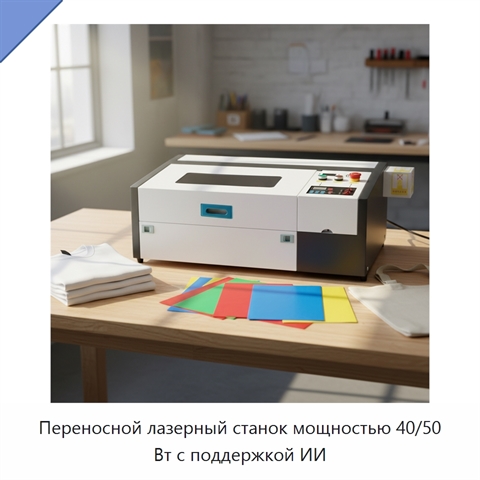 Переносной лазерный станок мощностью 40/50 Вт с поддержкой ИИ
