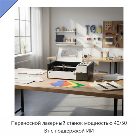 Переносной лазерный станок мощностью 40/50 Вт с поддержкой ИИ
