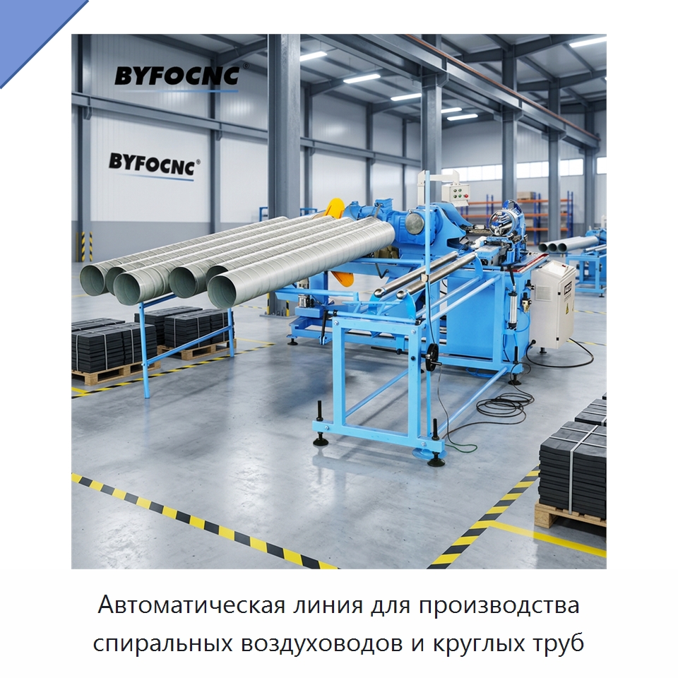 Автоматическая линия для производства спиральных воздуховодов и круглых труб — Оборудование для производства труб