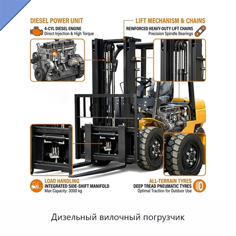 Дизельный вилочный погрузчик