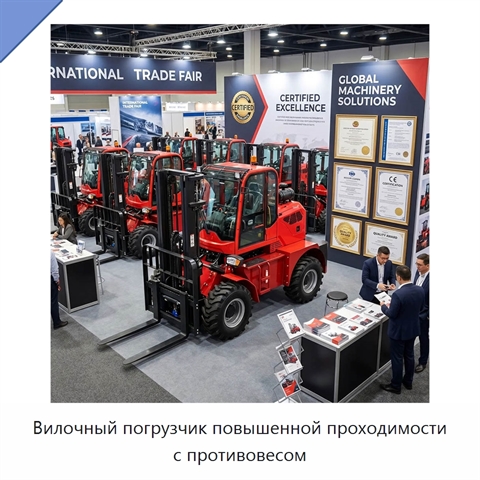 Вилочный погрузчик повышенной проходимости с противовесом