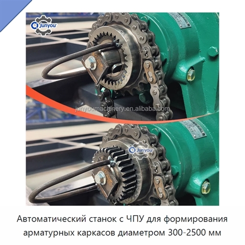 Автоматический станок с ЧПУ для формирования арматурных каркасов диаметром 300-2500 мм