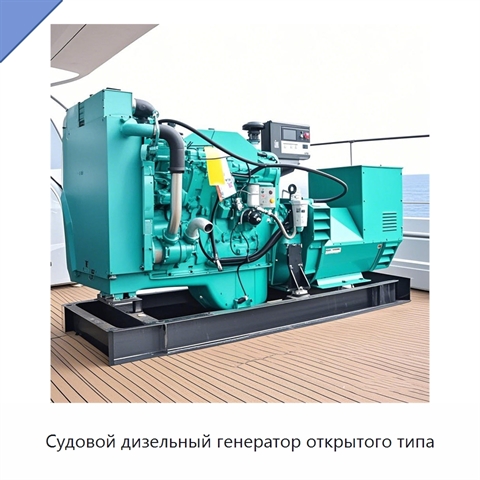 Судовой дизельный генератор открытого типа