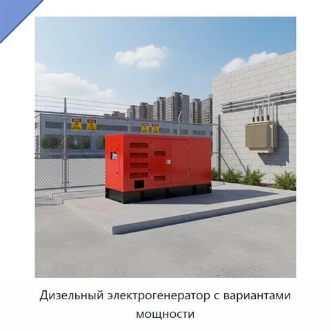 Дизельный электрогенератор с вариантами мощности
