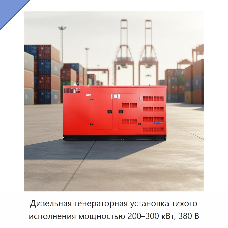 Дизельная генераторная установка тихого исполнения мощностью 200–300 кВт, 380 В — Дизельные генераторы
