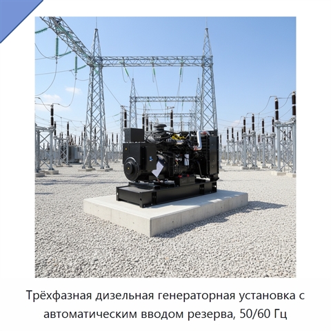 Трёхфазная дизельная генераторная установка с автоматическим вводом резерва, 50/60 Гц