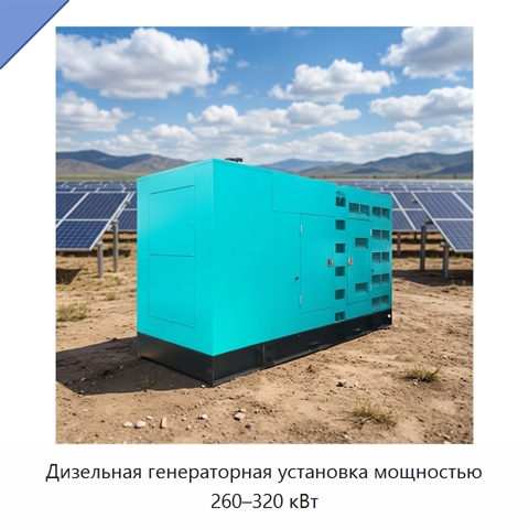 Дизельная генераторная установка мощностью 260–320 кВт