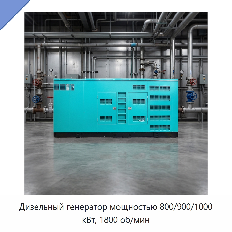 Дизельный генератор мощностью 800/900/1000 кВт, 1800 об/мин — Дизельные генераторы