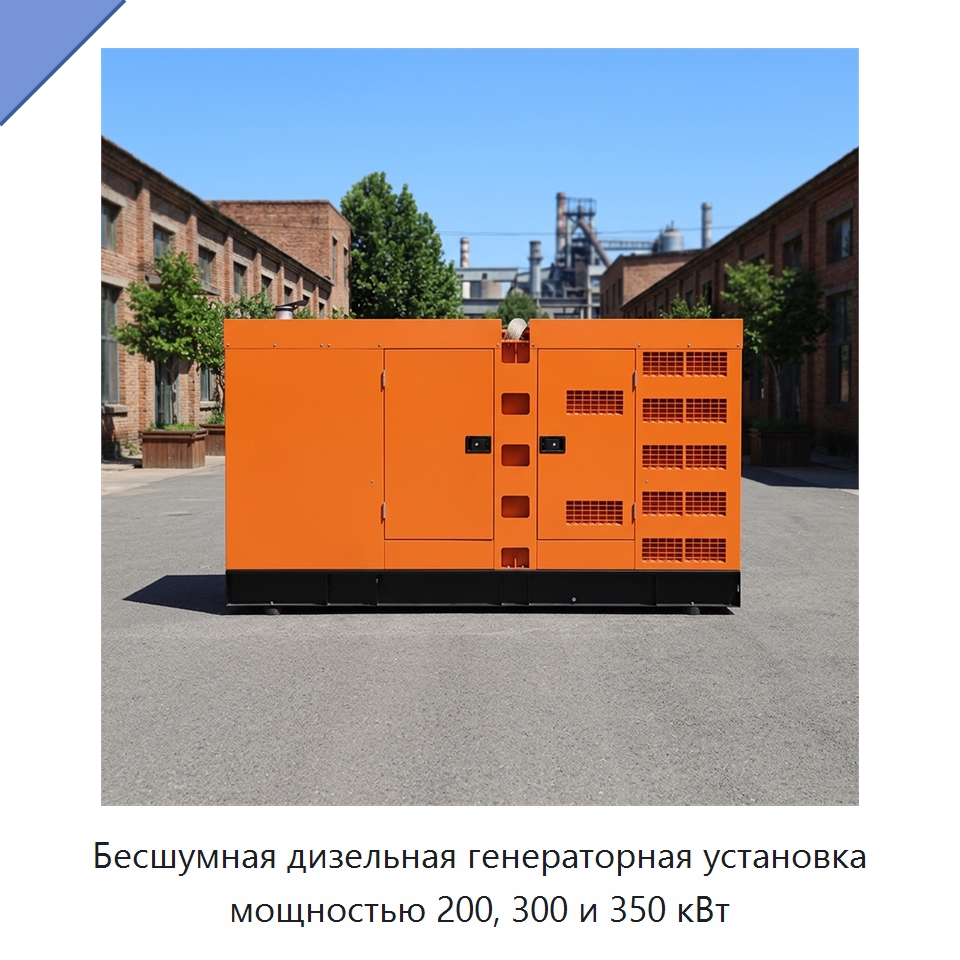 Бесшумная дизельная генераторная установка мощностью 200, 300 и 350 кВт — Дизельные генераторы