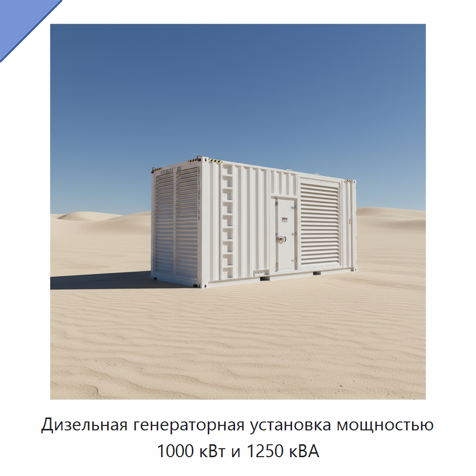 Дизельная генераторная установка мощностью 1000 кВт и 1250 кВА — Дизельные генераторы