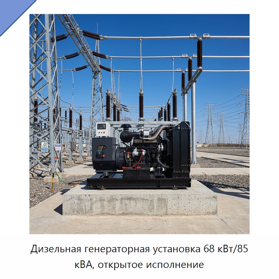 Дизельная генераторная установка 68 кВт/85 кВА, открытое исполнение — Дизельные генераторы