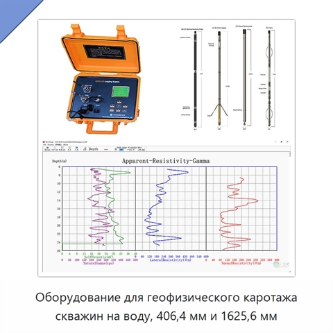 Оборудование для геофизического каротажа скважин на воду, 406,4 мм и 1625,6 мм